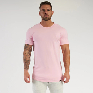 New Arrival Men's Light Blue Short Sleeve O-Neck Solid Color Jersey Breathable Knitted Casual Slim Fit T-Shirt - Product Image 3