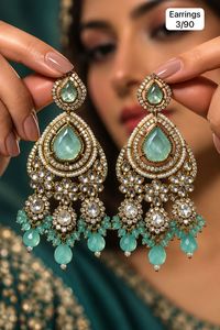 Pendientes de Araña Florales Modernos de Latón Chapado en Oro con Perlas de Imitación para Mujer, Ideales para Bodas y Fiestas - Product Image 3