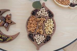 Luxury Handcrafted Wooden <b>Platter</b> Arabic Majlis Serving Tray With Multiple Compartments for Dates Sweets Tea Coffee Presentation - Product Image 6