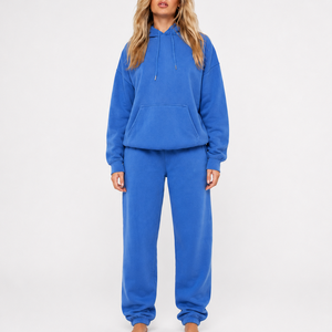 Custom Logo <b>Women</b> <b>Fleece</b> Pullover Hoodie and Pants 2 Piece Set Oversized <b>Jogger</b> Sweatshirt Tracksuit for <b>Women</b> - Product Image 1