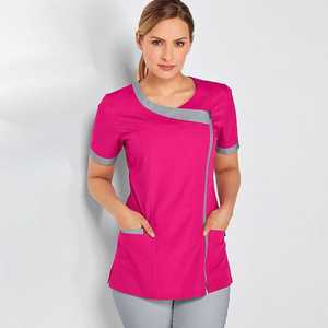 T-shirt de réadaptation en coton à fermeture éclair pour patient, idéal après l'hôpital, avec boutons-pression latéraux pour blouses médicales - Product Image 6