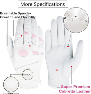 ถุงมือกอล์ฟหนังแกะ Cabretta แท้ 100% รุ่นใหม่ปี 2026 โลโก้สั่งทำได้ ขายดี นุ่มพิเศษ ระบายอากาศได้ดี สีขาวล้วน พรีเมียม - Product Image 4