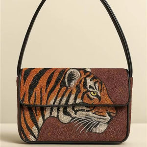 Sac de soirée brodé à la main avec perles et cristaux, idéal pour robe de soirée, mariage ou Noël - Product Image 1