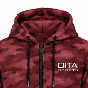 Custom Burgundy <b>Camo</b> Tracksuit Hooded Zip Up <b>Jacket</b> and Matching Jogger Sweatpants Two Piece Fashion Sportswear for Everyday - Product Image 5