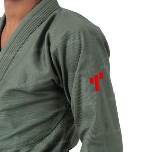 Kimono de BJJ Trimmy Green Unisex, Corte Regular, Poliéster/Algodón 160g, Duradero, Alta Calidad, Logotipo Frontal, Ropa de Artes Marciales - Product Image 3