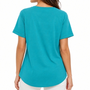 Custom Women's V-Neck Cotton Plus Size <b>Shirt</b> Soft Comfort Fit Custom Made Casual Summer Breathable Eco-friendly Premium Quality - Product Image 2