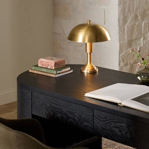 Lámpara de Mesa Moderna de Latón de Lujo con Pantalla de Lino Premium Extraíble, Iluminación Ecológica Lista para Diwali para Dormitorio y Sala de Estar - Product Image 6