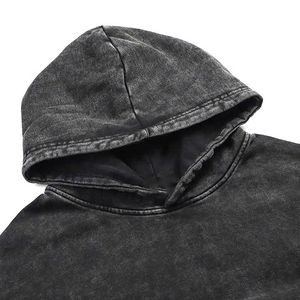 Sweat-shirt à capuche zippé unisexe personnalisé, effet délavé soleil, strass, délavé à l'acide, grammage lourd, style streetwear tendance, effet vieilli - Product Image 2