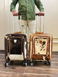 Bolsa de equipaje con ruedas de piel de vaca de alta calidad hecha a mano Real, equipaje personalizado con ruedas - Product Image 4