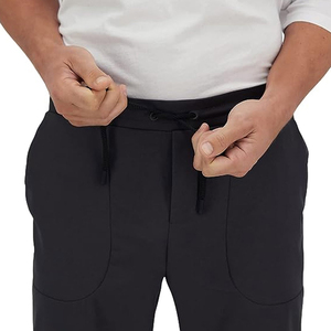 Pantalones Deportivos Negros de Punto para Hombre con Franja Lateral, Cintura Elástica con Cordón, Pantalones Casuales para Correr, Pantalones Deportivos - Product Image 6