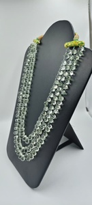 Natural Green Amethyst Smooth Pear Drops Multi Strand <b>Necklace</b> Handmade Bezel Setting Gemstone <b>Statement</b> Jewelry Wholesale Beads - Product Image 3
