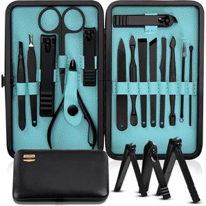 Ensemble professionnel de 16 pièces pour manucure et pédicure, kit de coupe-ongles pour femmes et hommes, cadeaux pour les demoiselles d'honneur et les garçons d'honneur - Product Image 1