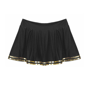 Ensemble d'uniformes de cheerleading noir et blanc avec bordure dorée pour adultes - Product Image 5