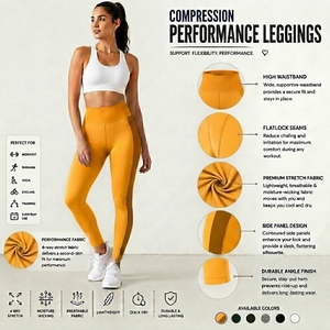 Leggings Deportivos Elásticos de Cintura Alta para Fitness, Gimnasio, Entrenamiento, Ejercicio y Caminata - Product Image 6