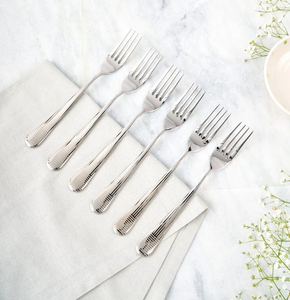 Ensemble de fourchettes en acier inoxydable, finition satinée, modernes, pour desserts et gâteaux, couverts durables pour les fêtes - Product Image 6
