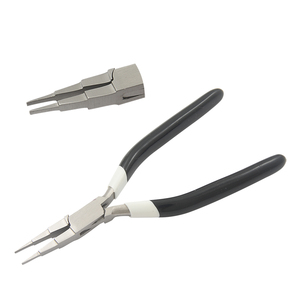 3-Step <b>Flat</b> Nose Plier 2mm/4mm/6mm Tip Width 150mm Double PVC Spring Handle Crimping Fishing Jewelry Making DIY Crafts Pliers - Product Image 1