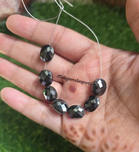 ลูกปัดมอยส์ซาไนต์สีดำทรงรี 7 เม็ด เกรด AAA แบบเจียระไนเหลี่ยม สำหรับทำเครื่องประดับมอยส์ซาไนต์ - Product Image 5