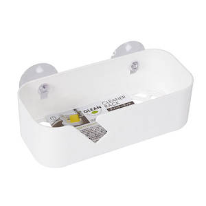 Appendiabiti in spugna di aspirazione bianca per spazzole da bagno spugne e scrubber - Product Image 1