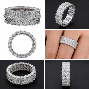 Deluxe Lab Grown Diamond Men's Hip Hop Wedding Band <b>Ring</b> <b>925</b> <b>Silver</b> <b>Ring</b> Size 7 - Product Image 2