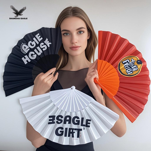 Éventail à main en plastique personnalisé de 23cm Éventails pliants colorés en plastique pour femmes et accessoires de festival - Product Image 1