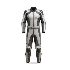 Combinaison de moto en cuir, veste et pantalon de course unisexes, fermeture éclair intégrale, imperméable, coupe-vent, respirante, OEM personnalisé - Product Image 2