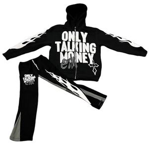 ชุดวอร์มสองชิ้นสำหรับผู้ชายชุดวอร์มแบบมีฮู้ดและชุดวิ่งแบบรูดซิป - Product Image 3