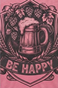 Men's Casual T-Shirt Short Sleeve O-Neck Printed Beer Design Regular <b>Fit</b> Polyester Jersey Front Logo Breathable 260g - Product Image 6