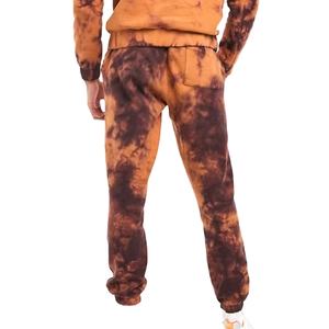 Unisex <b>Tie</b>-<b>Dye</b> <b>Hoodie</b> Sweatpants Set with Custom for Puff Print Logo Men's Winter Customizable Zipper Tracksuit Rhinestone - Product Image 5
