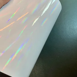 Overall Transparent Self Adhesive Holographic Film Roll for Packaging Decoration Printing Crafts Gift Wrapping Iridescent Film - Product Image 1