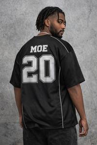 เสื้อเจอร์ซีย์อเมริกันฟุตบอลผู้ชายแฟชั่นทันสมัย ผ้าโพลีเอสเตอร์ตาข่ายสีดำ พิมพ์ลายตัวเลขขนาดใหญ่ สไตล์สตรีทแวร์ ขายส่ง รับผลิตแบบ OEM - Product Image 4