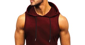 Chaleco Deportivo sin Mangas para Hombre, Sudadera con Capucha, Tacto Suave, para Gimnasio, Entrenamiento, Fitness, Ropa Deportiva, Corte Musculoso - Product Image 4