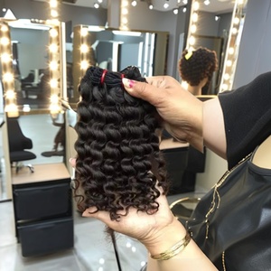 Doubles extensions de cheveux crus vierges indiens dessinés superbes européens tissage de trame cousu à la machine extensions de cheveux humains de haute qualité - Product Image 5