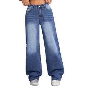 Jeans amples courts pour femmes en gros, pantalons en denim personnalisés, pantalons en denim pour femmes pour boutiques, approvisionnement en gros - Product Image 5