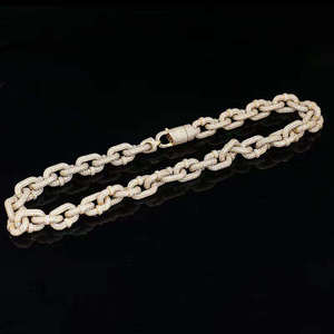Luxury Oval <b>Cable</b> <b>Link</b> Chain Necklace VVS Moissanite Diamond Hip Hop Jewelry for Men Unisex Statement Premium Style Gold - Product Image 3