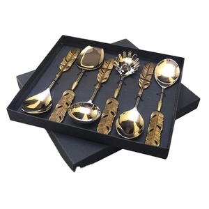 ชุดช้อนส้อมที่ทันสมัยสำหรับบ้านอุปกรณ์ทานอาหารโรงแรมช้อนสแตนเลสสีเงิน6ชิ้นชุดช้อนบนโต๊ะอาหาร - Product Image 1