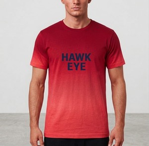 T-shirt de sport pour homme Hawk Eye de qualité supérieure, doux, respirant, anti-rides, pour l'entraînement physique et le quotidien, imprimé bleu - Product Image 1