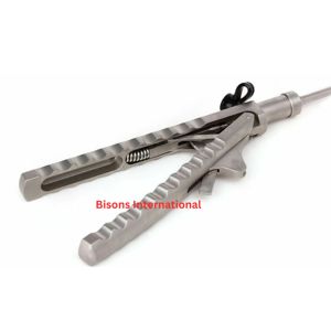 BISONS Portaagujas Laparoscópico al por Mayor 5x330mm Tipo V con Mandíbula Curva TC Instrumento Quirúrgico - Product Image 4
