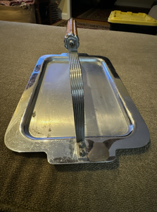 Chrome or metal serving tray insert pan with handles Heavy Chrome plated metal tray set within a wire tubular carrying stand - Product Image 5