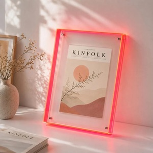 Clear Acrylic <b>4</b> Color Rectangle <b>Photo</b> <b>Frame</b> UV Printing Shatterproof Waterproof Free Standing Horizontal Tabletop Display Modern - Product Image 6