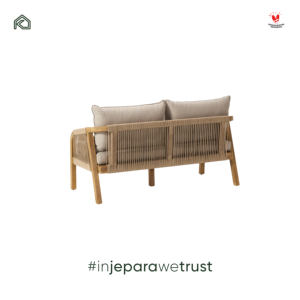 Modern Scandinavian Design Two Seat <b>Outdoor</b> <b>Sofa</b> with Non-Waterproof Cushion Durable for Patio Villa Resort & Indoor Use-Jepara - Product Image 5