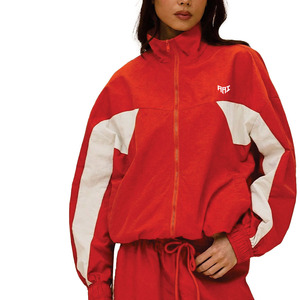 Chaqueta cortavientos de nailon roja personalizada para mujer, estilo moderno, para senderismo al aire libre, con capucha, impermeable, chaqueta cortavientos para hombre, venta al por mayor - Product Image 1