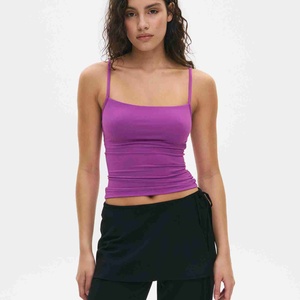 Hot Selling Women's Ribbed Yoga CAMIS Custom Logo New Seamless Sexy Regular Gym Wear Sports Fitness <b>Thermal</b> 100% Cotton Tank <b>Top</b> - Product Image 1