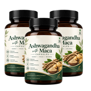 Capsules d'Ashwagandha et de Maca les plus vendues, 60 unités, pour le bien-être quotidien. Ashwagandha pure avec capsules de Maca, favorise l'énergie. - Product Image 1