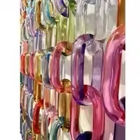 Adornos de Pared Curvos de Acrílico Ecológicos de Estilo Art Deco Moderno de ILAHI, Adornos Colgantes Hechos a Mano con Patrón Vertical en Forma de Cadena - Product Image 5