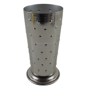 Azora Industries Vase à fleurs en métal au design unique Pot de fleurs de couleur nickel-argent pour la décoration de mariage Vase en métal personnalisé - Product Image 1