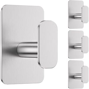 Heavy Duty Stainless Steel <b>Wall</b> <b>Hooks</b> Coat <b>Rack</b> 26lb Max Sticky <b>Wall</b> <b>Hooks</b> for Hanging Towel Coat Waterproof Rustproof - Product Image 1