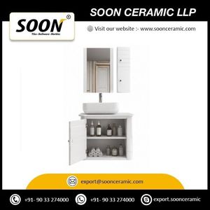 เฟอร์นิเจอร์ห้องน้ำ PVC แบบโมเดิร์นกันน้ำสำหรับโรงแรม ผลิตตามสั่งจากโรงงาน ประหยัดพื้นที่ พร้อมอ่างล้างหน้า ราคาประหยัด - Product Image 4