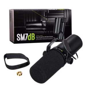 Micrófono Dinámico Profesional Cardioide <span class=keywords><strong>SM7B</strong></span>/SM7DB XLR/USB Tipo C con Preamplificador Incorporado, Cancelación de Ruido, Ligero, Metálico, con Cable - Product Image 1