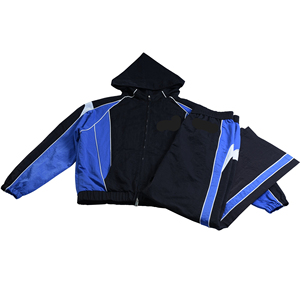 Conjunto Deportivo Unisex 2026, Color Negro y Azul con Bloques de Color, Cierre de Cremallera en Manga Larga, Transpirable, de Poliéster, para Otoño - Product Image 2