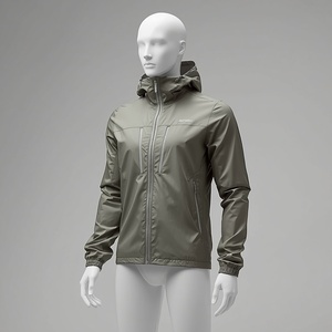 Men's Reflective Front <b>Thin</b> Soft Shell <b>Jacket</b> Hooded Zip Fly <b>Waterproof</b> Windproof Breathable Outdoor Regular Fit All Seasons - Product Image 4